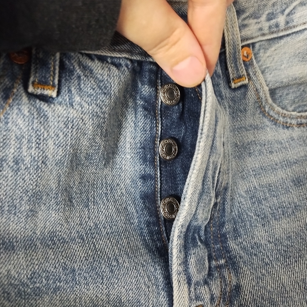 Levis Altered 501 Skinny Button Fly Raw Hem Rodeo Western Festival Jeans 25 - Picture 13 of 13